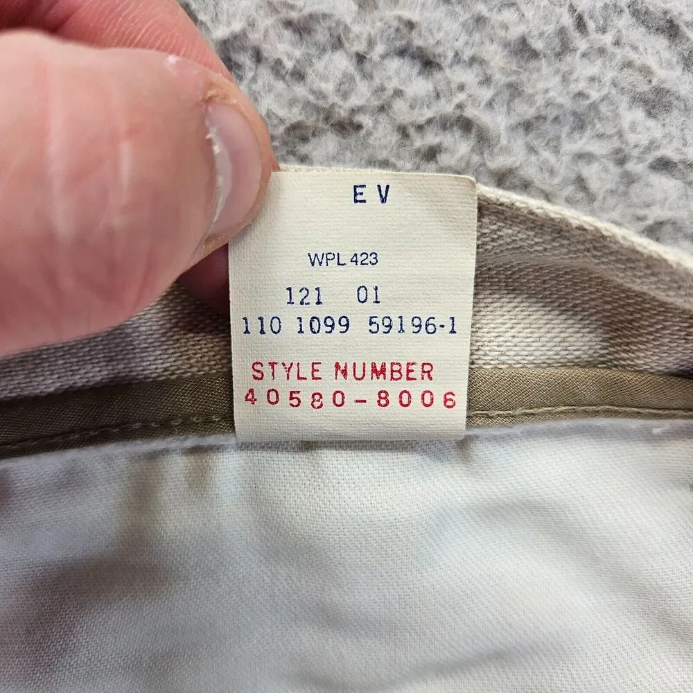 Dockers‎ Khakis Pants Mens 36x32 Beige Stonewashed Linen Relaxed Fit Flat Front